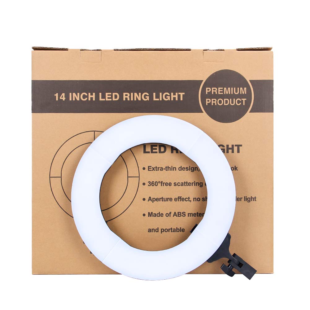 ZOMEI 14 inch Dimmable LED Ring Light with Stand for Live Stream Photography Youtuber Lighting