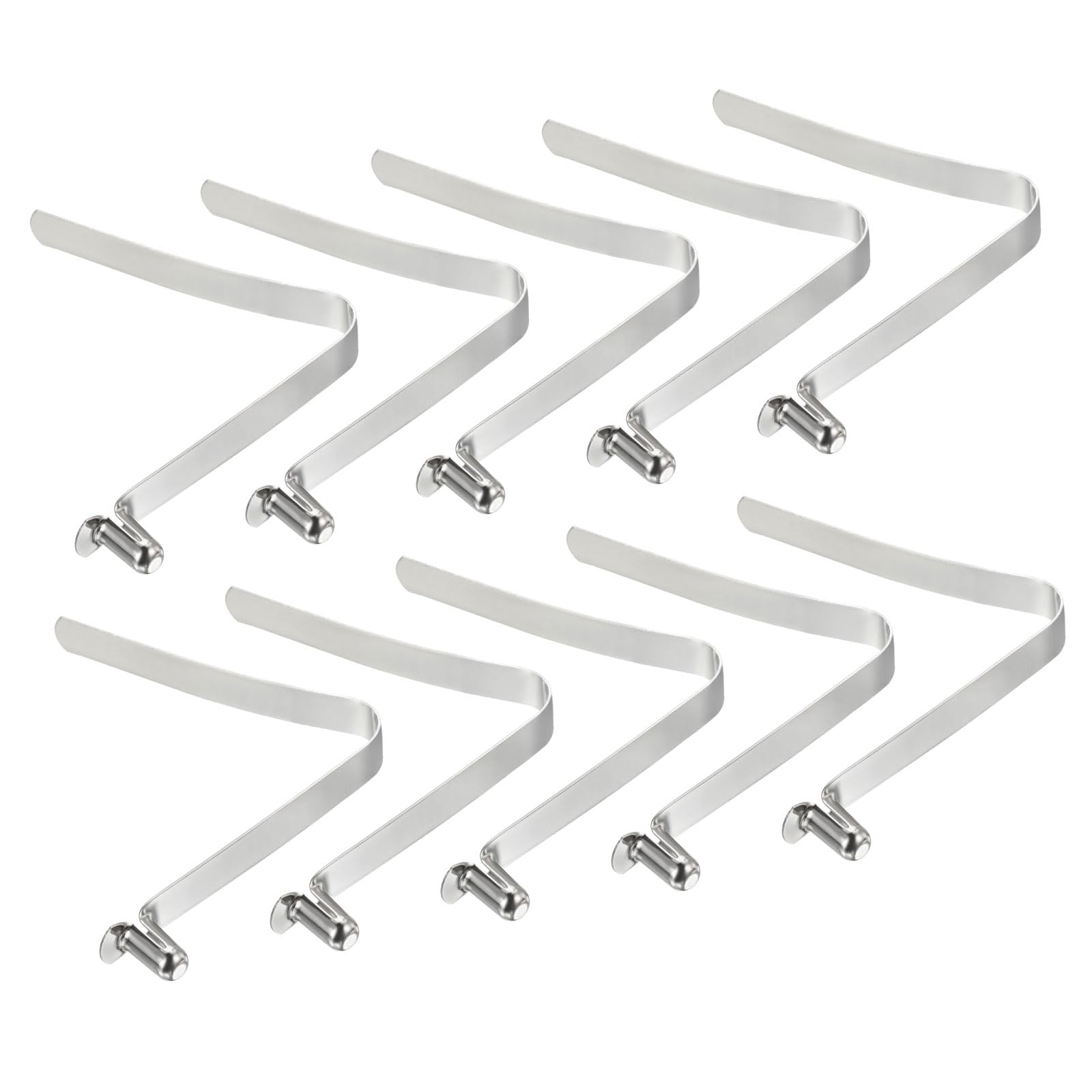 PATIKIL 11x6mm Kayak Paddle Snaps, 10 Pack Tent Pole Clips Steel V Shaped Single Pin Push Button Spring Clips Lock Tube Pole Clips for Camping Awning