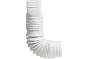 AMERIMAX Flex-Drain 53127 Flexible Downspout Extension Adapter, 3 by 4 by 4-Inch, White