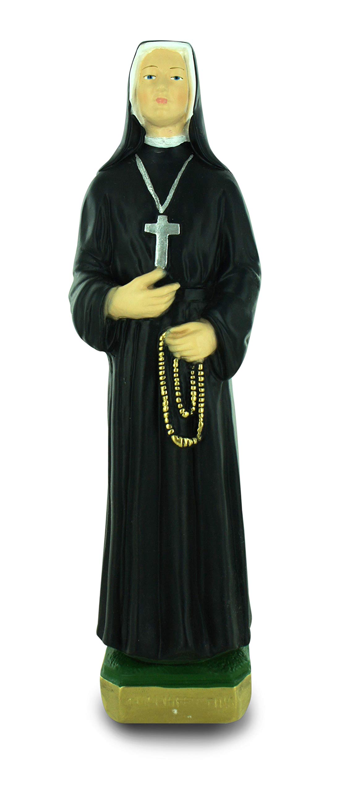 Ferrari & Arrighetti Saint Maria Faustyna Kowalska Statue, Hand-Painted Plaster (approx. 20 cm)