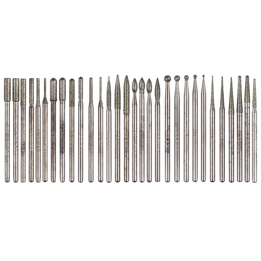 Yakamoz 30Pcs 2.35mm Shank Titanium-Coated Diamond