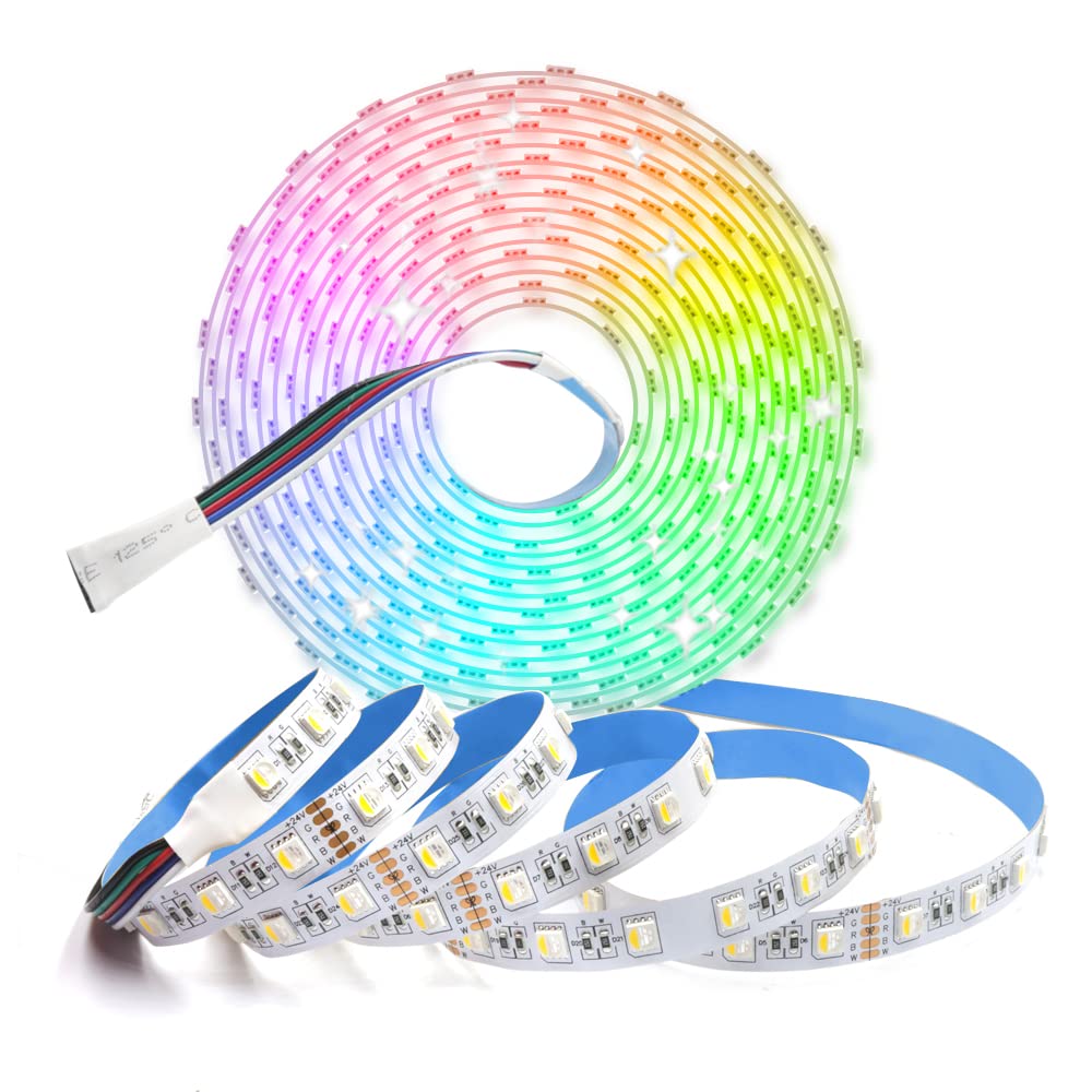 Arotelicht 5M 24V Led Strip RGBW LED Tape 5050 SMD RGB+Warm White 300LEDs Mixed Color IP20 Decoration Lights Staircase Multi-Colored LED for Home, Room, Party, Wedding, Decoration