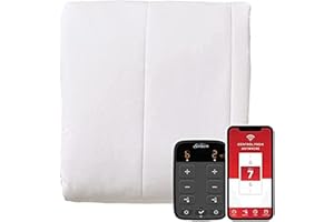 Sunbeam Polyester Wi-Fi Connected Mattress Pad, Electric Blanket, 10 Heat Settings, King Size, White