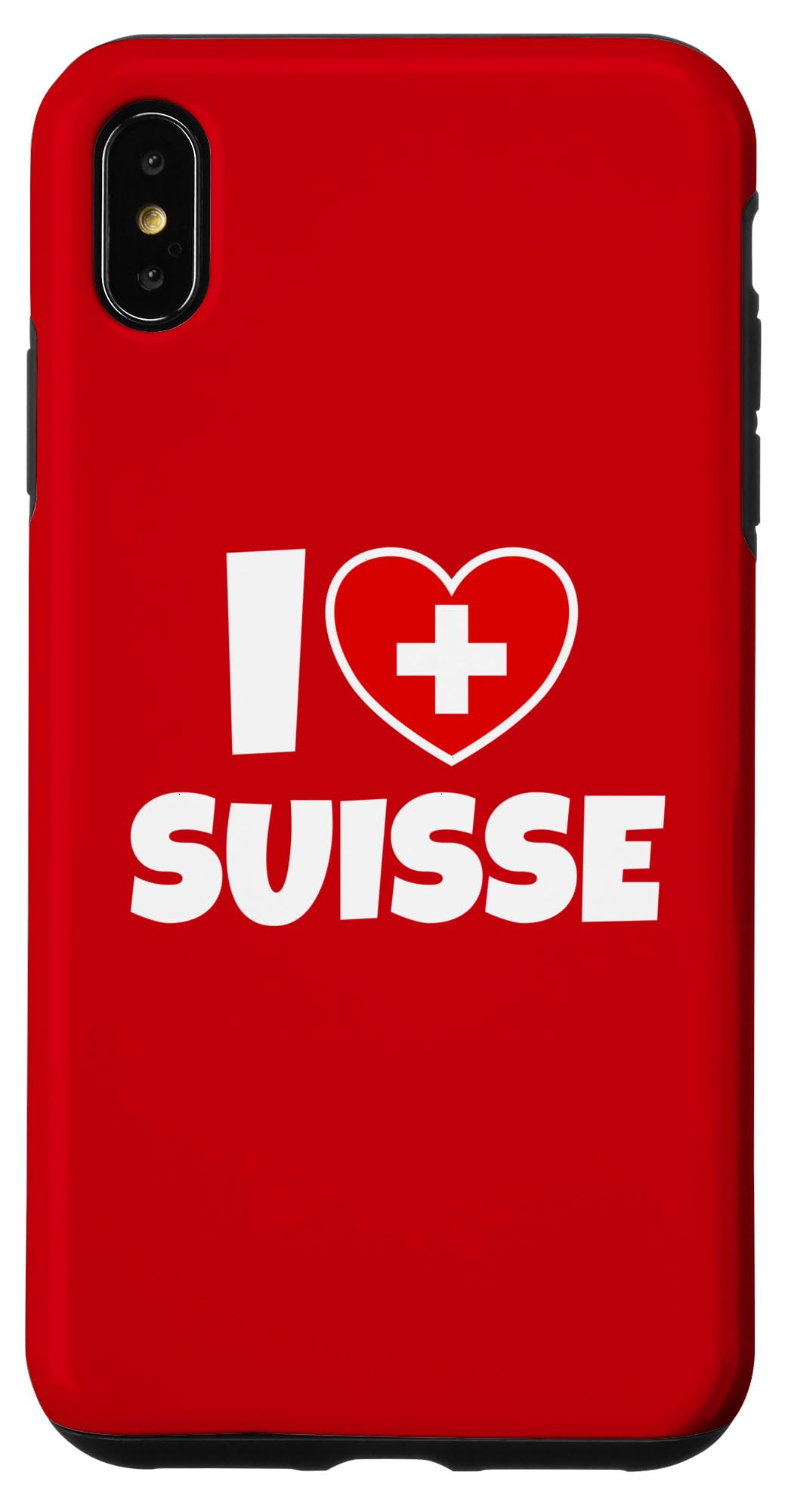iPhone XS Max I Love Suisse with Swiss Switzerland Flag and Heart Case