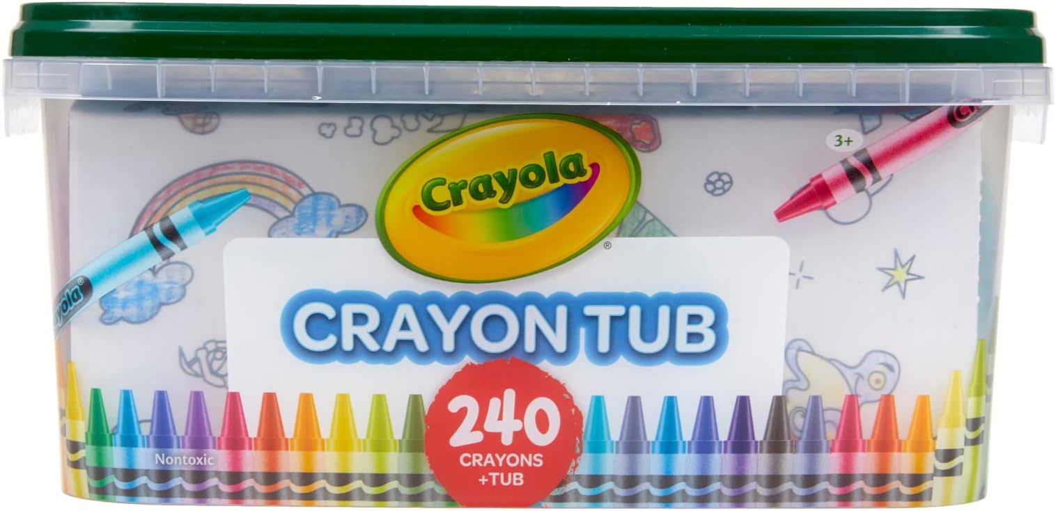 Crayola Crayon Tub (240 Ct), Bulk Crayon Set for Classrooms, Kids