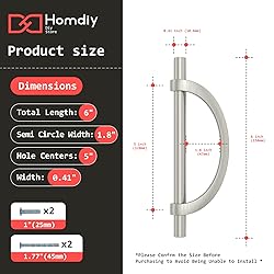 homdiy 4 Pack Brushed Nickel Cabinet Pulls