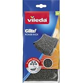 Vileda Glitzi Power INOX Steel Sponge for Stubborn Dirt, 2 Pieces