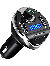 Criacr Bluetooth FM Transmitter, Wireless in-Car FM Transmitter Radio Adapter Car Kit, Universal Car Charger with Dual USB Charging Ports, Hands Free Calling for All Smartphones
