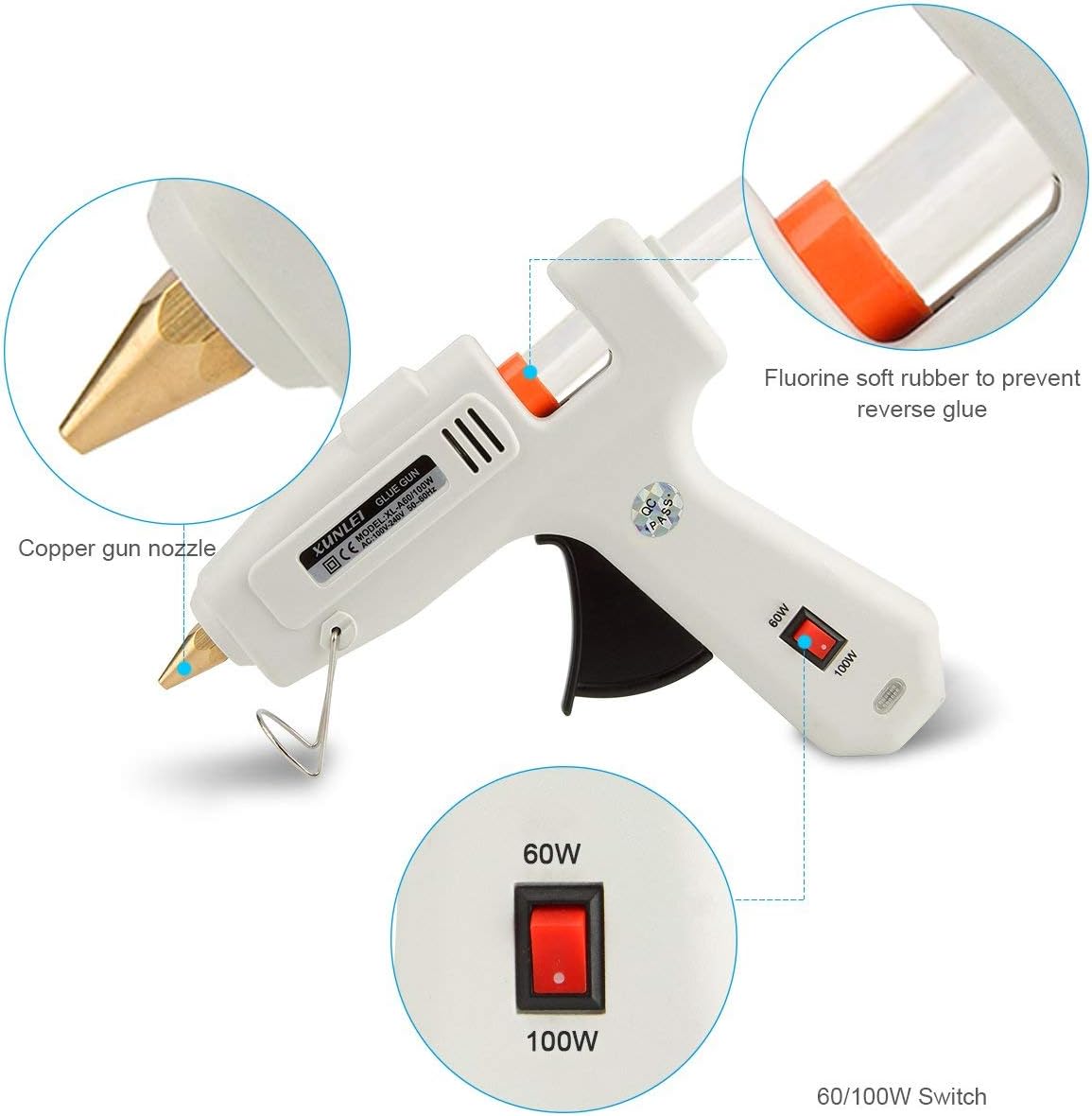 Hot Melt Glue Gun Kits With Glue Sticks Arts Home Tool Repair Diy Crafts Projects Fast Dual Temp 60W 100W PTC Safe