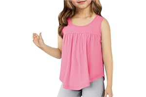 Teen Girls Tank Tops Sport Running Sleeveless Undershirts Crew Neck Loose Fit Athletic Tshirts Summer Clothes for Kids