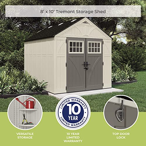 Suncast 8' x 10' HeavyDuty Resin Tremont Storage Shed, Sand Pricepulse