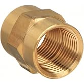 1/2" Brass Coupler, Half Inch NPT Union Coupling, Machined, 1/2"NPT Brass Union - Adapter
