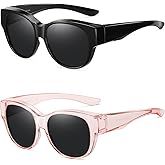 Wzerry Fit Over Sunglasses for Women, Polarized Over-Glasses Round Cat-Eye Shades with UV400 Protection