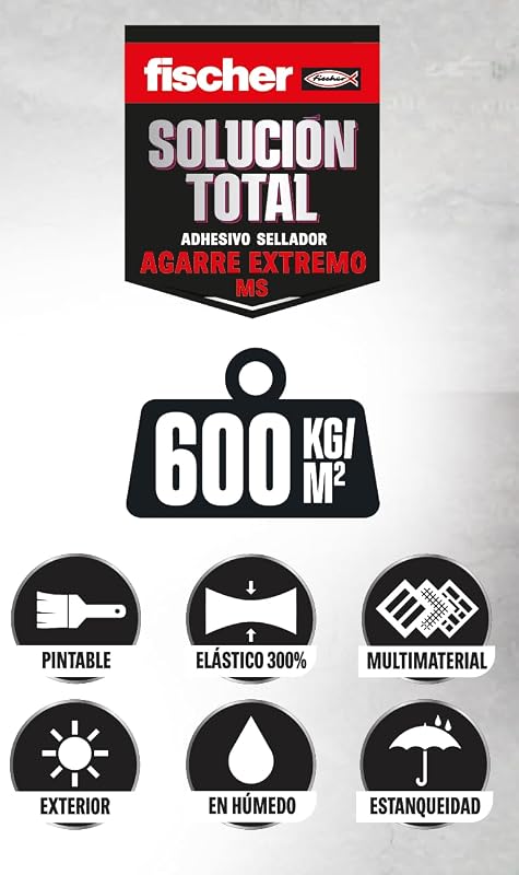 - Solución Total Agarre Extremo 600kg Negro 290ml | Pegamento fuerte | Adhesivo y Sellante MS Polímero | Uso Interior y Exterior | Pintable y Resistente a Impactos