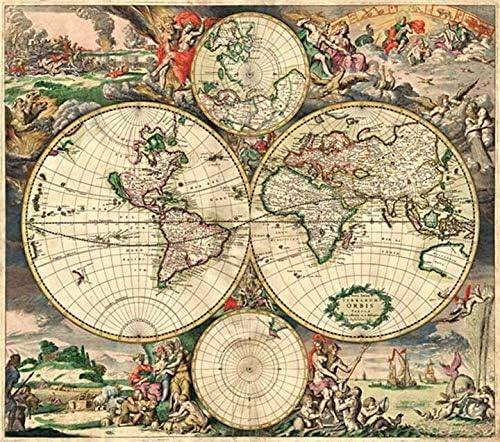 Jigsaw Puzzle 1000/1500/2000/4000 Pieces for Adult and Kids Seniors, DIY Hand Paint Map Of The World, Decompression Toy Birthday ( Color : A , Size : 4000Piece )