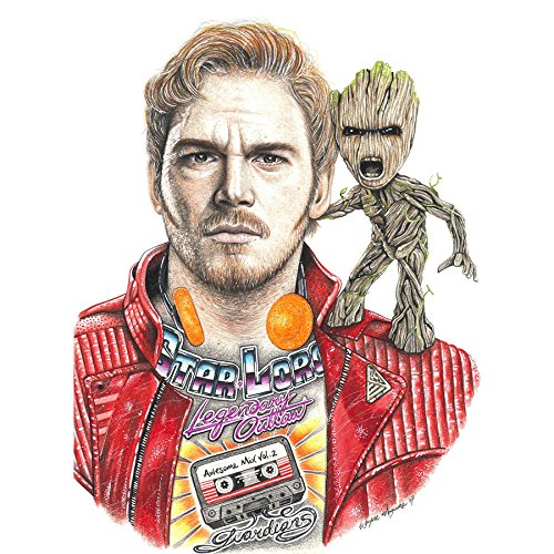 Wee Blue Coo Wayne Maguire Tattooed Star Lord Groot Inked Ikon Canvas Art Print