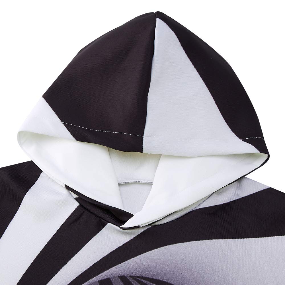UNICOMIDEA 8-12 Years Old Kids Pullover Hoodies All Over Print White Black Swirl Cool Personalized Loose Fit Comfy Durable Sweatershirts Jackets Back to School Clothing for Teenager Boys Girls M