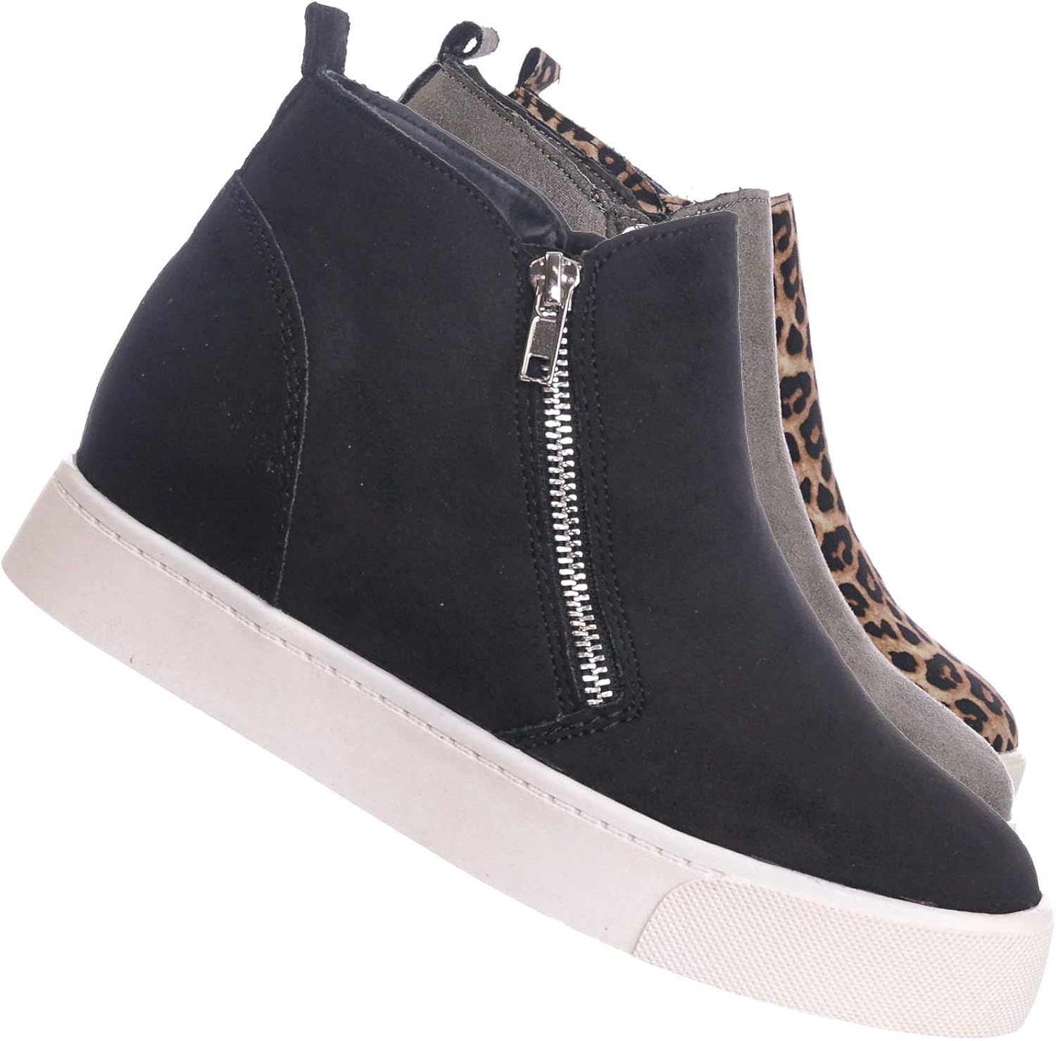 high top laceless shoes