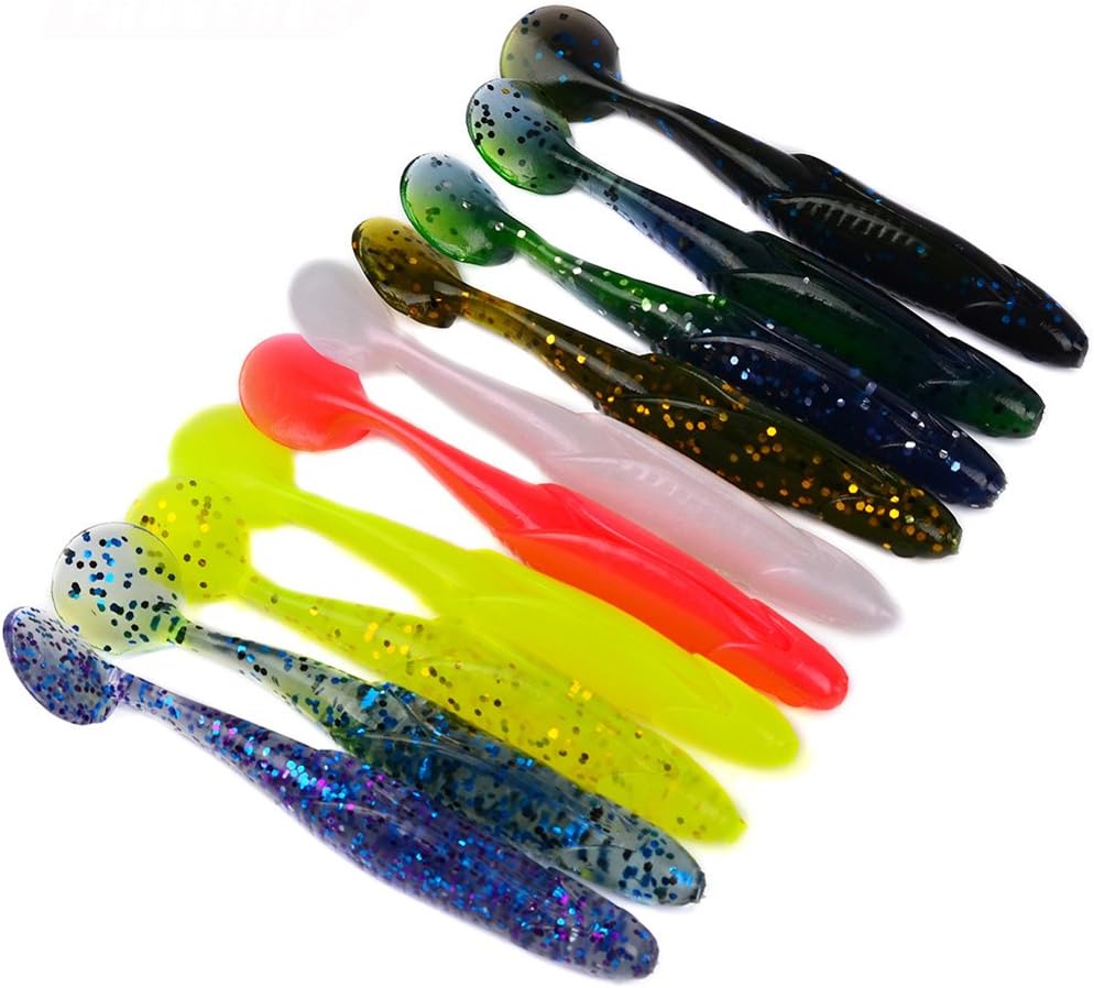 JUEMENZHE Soft Plastic Fishing Lures for Bass 3.8 inch 0.22 oz Pack of 10
