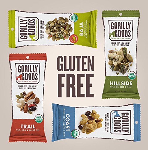 Gorilly Goods Paleo-Organic-Raw-Vegan Trail Mix Individual Snack Packs - VARIETY PACK: Hillside, Coast, Baja, Trail, Jungle & Forest (6 Count - 1 Pack of Each Flavor)