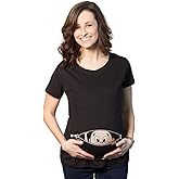 Maternity Baby Peeking T Shirt Funny Pregnancy Tee for Expecting Mothers