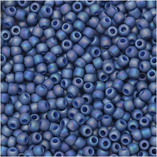 Seed Beads, Round 11/0 Semi Glazed, 8 Gram Tube, Rainbow Soft Blue