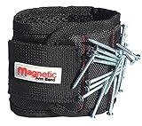 Magnetic Arm Band's Magnetic Wristband - Strong Neodymium Magnets embedded throughout wristband for holding nails, screws, bits, fasteners, washers, bolts, small tools, and much more