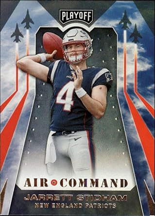 Amazon Com 2019 Playoff Air Command Football 5 Jarrett Stidham New England Patriots Official Panini Nfl Trading Card Collectibles Fine Art