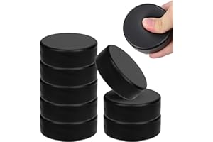 XIHIRCD 8pcs Foam Ice Hockey Pucks, 3 Inch Diameter Soft Hockey Pucks with 1 Inch Thickness Lightweight Hockey Equipment for Practice & Classic Training Indoor Sport Good Elasticity for Kid Adult (Black)