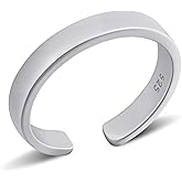 Desnuage Matte Adjustable Ring for Women - 925 Sterling Silver Open Statement Ring, Unique Minimalist Design
