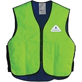 OccuNomix Men's Hyperkewl Light Weight Evaporative Cooling Sport V-neck Vest With Zipper Closure