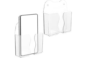 GOKTVAI 2pcs Wall Mount Phone Holders for Bed, Transparent Plastic Cell Phone Shelf Cellphone Wall Mounted Holder Remote Control Bedside Organizer Accessories Compatible with iPhone Android