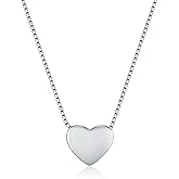 WRISTCHIE Tiny Minimalism Floating Dainty Small Heart Necklace 17.5"
