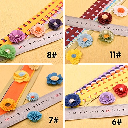 ODETOJOY Flower Quilling Paper Strips Craft Make Paper Flowers Kit for Scrapbooking-(40PCS, 8 Patterns) with Embossing Ball Stylus Tool (8 Pattern Flower)