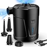 Air Pump for Inflatables,Air Mattress Pump,5200mAh Battery,Camping Essentials,Electric Air Pump,4 Air Nozzles,Fast Inflator D