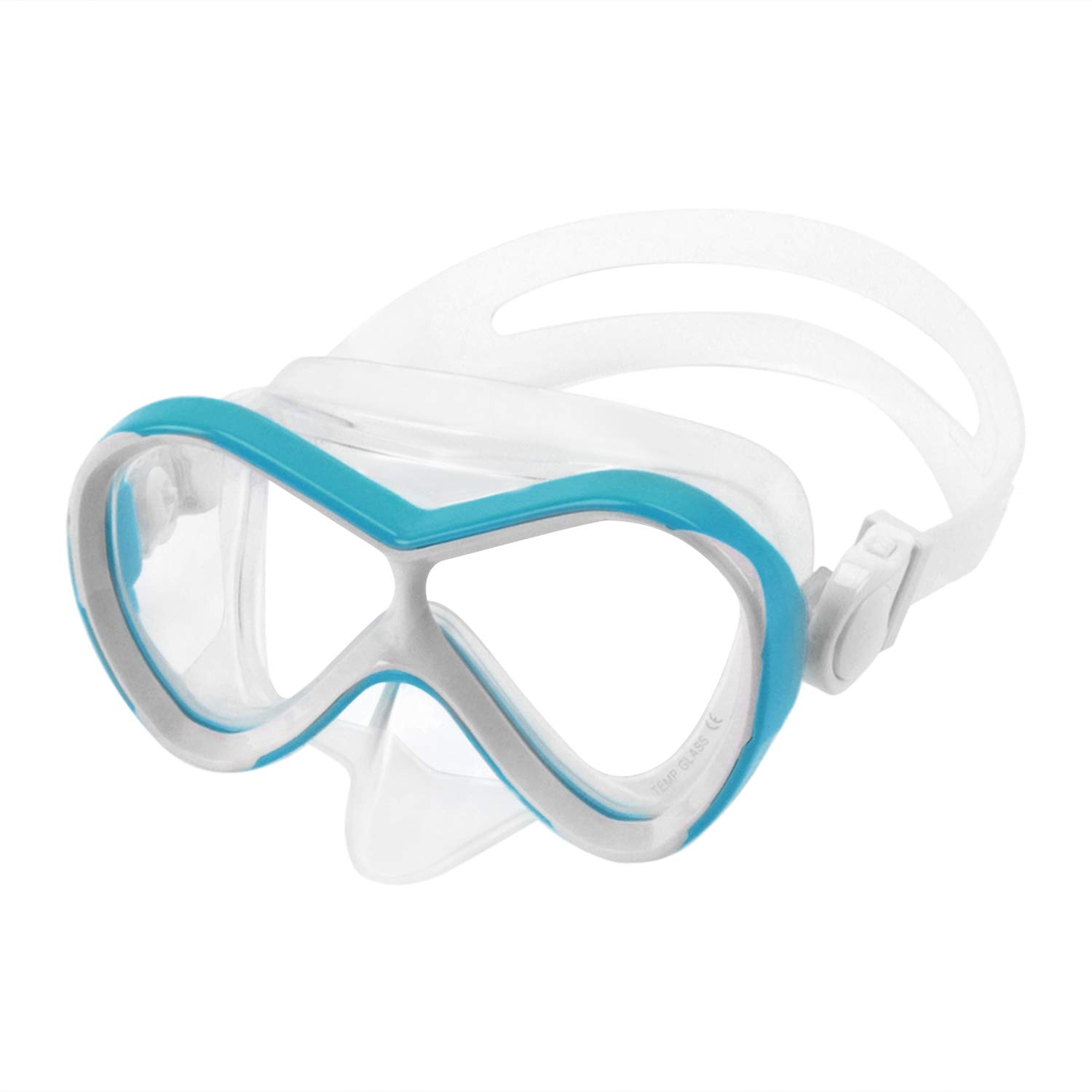 Moonlove Kids Children Silicon Diving Glass Snorkeling Goggles Boys Girls Diving Masks with Wide Anti-Fog Clear Lens,No Leaking Waterproof Adjustable Swimming Glasses (Transparent Blue)