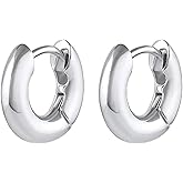 gorjana - Lou Hoops 13/16 inch Drop - Silver or 18k Gold Plated - Daily Earring Wear - Secure Hinge Closure - Timeless Design - Versatile for Any Occasion