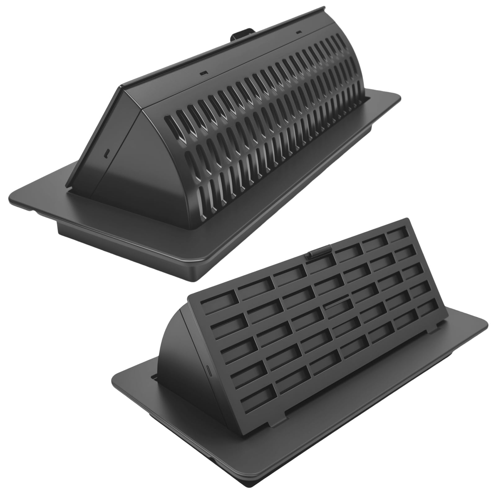 Photo 1 of 2-in-1 Walkable Floor Vent Deflector & Floor Vent Covers - 4x10 Inch,Tool-Free Install for Adjustable Airflow, Black Air Vent Cover (2-Pack) for Home & Office