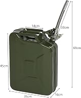 Bonnlo 20L Metal Jerry Can Fuel Container with Flexi Spout Green view 2