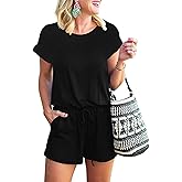 ANRABESS Rompers for Women Summer 2026 Casual Dressy One Piece Tshirt Short Pants Jumpsuit Beach Vacation Outfit Clothes