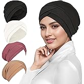 SJTYDX Women Stretchy Turban Skull Cap Muslim Hijab Chemo Headwear Cancer Hair Cover Headwrap Beanies Sleep Cap Wig Hat