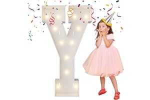 MERRY MOSAICS 4FT Marquee Light Up Letters, Large Marquee Letters, Mosaic Balloon Frame Letters Big Letters for Engagement Wedding Decorations Birthday Party Backdrop Decor, Balloon Arch Kit Letter Y