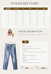 EVALESS Womens Jeans Stretchy High Waisted Pull On
