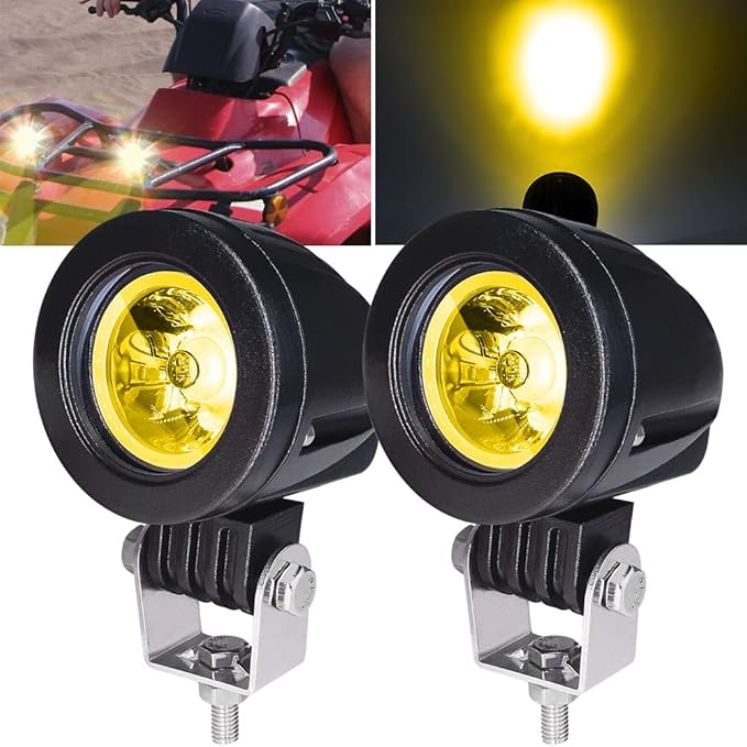 2Pcs 10W Motorcycle Spotlights Amber,2 Inch motorcycle Fog Light lamp