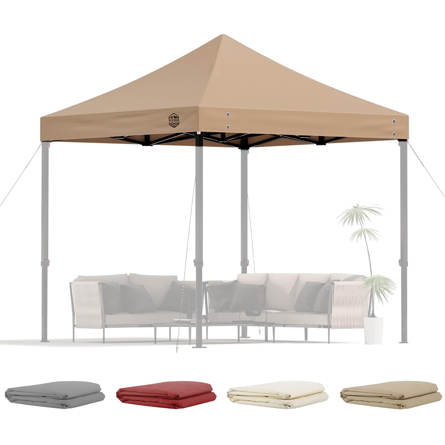 Photo 1 of Replacement Canopy Top for Pop Up Canopy Tent,Heavy Duty 600D Oxford Fabric Outdoor Tent Cover (Khaki,10x10 TOP ONLY)