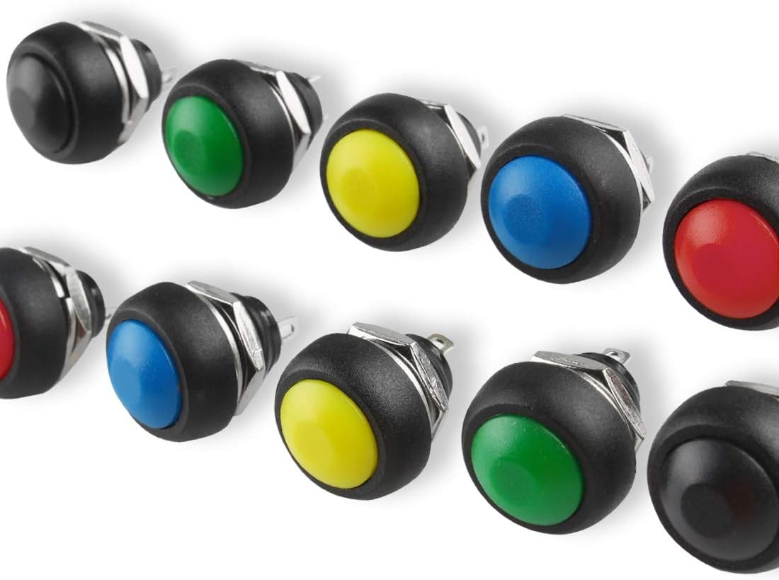 Larcele 10x 12mm Waterproof Momentary Push Button Automatic Return Button Switch ANKG-01 (5 Colors) - Image 5