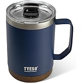 Predate 18 Oz Stainless Steel Blue Coffee Mug with Handle and Lid – Double Wall Vacuum Insulated Travel Cup for Hot & Cold Drinks – Durable Metal Tumbler for Home, Office & Camping