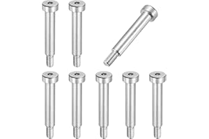MECCANIXITY 8 Pcs 304 Stainless Steel Shoulder Bolt 8mm Shoulder Dia 40mm Shoulder Length M6x1 Thread Hex Socket Shoulder Bolts for Hydraulic Injection Molding Machinery Industries