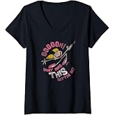 Womens Dexter's Laboratory Dee Dee Button V-Neck T-Shirt