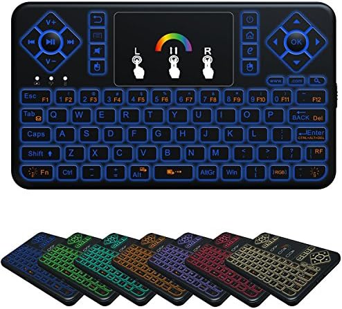 Colorful Backlit Wireless Mini Keyboard 2.4G With Touchpad Mouse Combo For Google Android TV box, HTPC, IPTV, PC, Raspberry pi 3, Pad And More.